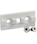 10 Series White Single Keyed Unibearing Linear Bearing Pad 3 Pack Replacement For Aluminum Linear Guides, Self Lubricating UHMW Plastic With Mounting Hardware, Measures 0.25 Inch Tall, 0.812 Inch Wide, 1.865 Inch Long. White UHMW pad with mounting hardware