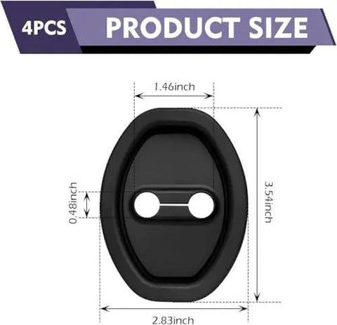 4PCS Door Lock Striker Cover Cushioning Buffer Pad For Smart Fortwo Vibration And Noise Reduction Weather Resistant Silicone 2.83x3.54in