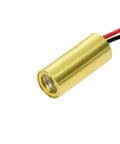 Red Crosshair Laser Module 650nm Eye Safe Class 1 With APC Driver D9 By L26mm 2.6 To 6 VDC Operation 0 To 1 Meter Working Distance Laser Head For Precise Targeting And Budget Friendly DIY Projects. Gold metal laser module with red and black wires