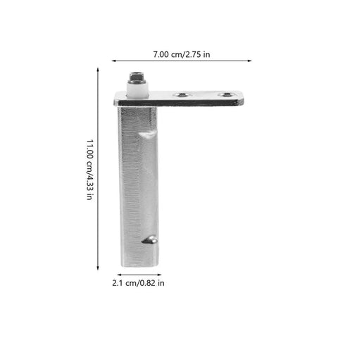 2 Pack Beefy Stainless Steel Freezer Door Hinges With Rebound Spring For Household Refrigerators And Deep Freezers side view showcasing dimensions