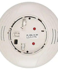 No Fuss Retrofit Ready Intelligent Sounder Base In Elegant Ivory featuring ANSI Temporal and Continuous Tone configurations from the back view.