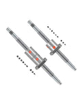 32Mm C7 Rolled Ballscrew Assembly With Single Or Double Nuts 5Mm 10Mm Lead displayed from multiple angles with BK25 BF25 bearings.