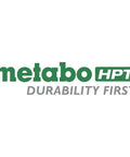 Metabo HPT logo with the slogan 'Durability First' in green and gray text.