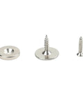 Screws and metal components for Ultra Slim Magnetic Cabinet Door Catch With 15 LB Holding Power, Heavy Duty Metal Latch, Silver Finish