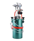 Pro Grade Heavy Duty 5L Pneumatic Paint Pressure Pot With Upgraded 6 Hole Air Spray Gun For Imitation Stone Marble And Lacquer Projects, close-up view showcasing tank and spray gun.