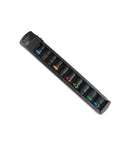 Must Have 10 Pc Chrome Vanadium Impact Socket Set for Heavy Duty Jobs with Swivel Heads Plus 96 Inch Extension Bar And Full Size Drive Ranging From 10mm To 24mm For Every Garage Task black impact sockets in storage rail