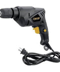 Handyman Approved Corded Electric Drill With 3/8 Inch Keyless Chuck And 4.2-Amp Motor Lays Down Serious Power For Daily Grind Projects And Steady Performance showing side view with electrical cord.