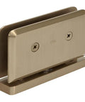 Brushed Bronze Top Or Bottom Mount Hinge For One Half Inch Tempered Glass, Heavy Duty Glass Door Hardware, Senior Prima 01 Series
