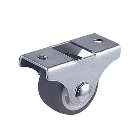 8 Pack Heavy Duty Fixed Caster Wheels With Rigid Non Swivel Base And Ball Bearing Top Plate for trolleys, close-up of single wheel
