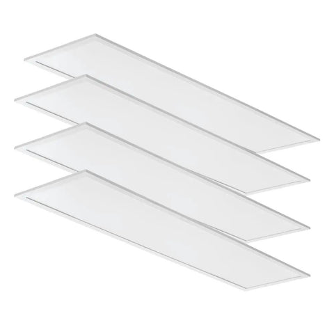 1x4 LED Flat Panel Light 4 Pack With Nine Configurations And Two Switches Adjustable Lumens 2500 3200 4000 And Switchable Color Temperature