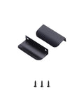 Edge Black Finger Pulls for Cabinets Concealed Back Mount Drawer Handles Aluminum Flat Hidden Pulls 3.15 Inch Length 10 Pack