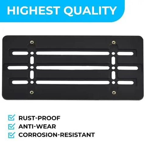 Audi Front Bumper License Plate Bracket With 6 Unique Screws And Wrench Kit For 2000 To 2025 Audi Models No Drilling Tow Hook Mount Plate Holder