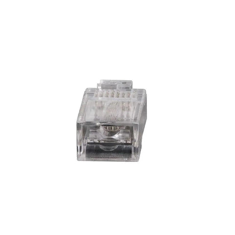 Pass Thru RJ45 CAT6 Data Plug Kit With Gold Plated Connectors shown front view single plug detail