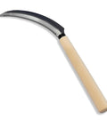 Mini Stainless Steel Serrated Blade Sickle Tool With Wooden Handle For Garden And Outdoor Tasks, 6.5 Inch Blade, Carbon Steel