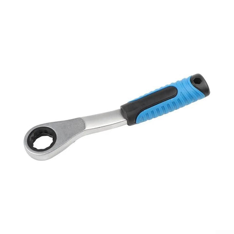 Precision Built 17 Piece Socket Wrench Set With 12 Point Pass Through Design And Chrome Vanadium Steel, showing ratchet handle.