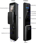 Rock Solid Smart Digital Door Lock With Lightning Fingerprint Scan Pin Code Input Slick Smartphone Control Heavy Duty Aluminum Body Effortless Auto Locking And Quick Key Backup For Sweet Home Security Upgrade - front and side view showing features like fingerprint reader and keypad.