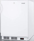 Top Shelf Slim Upright Freezer In Crisp White With Zero Hassle Factory Lock And Smooth Glide Drawers That Keep Samples Frosty Down To Minus Twenty Five Celsius, front view showing digital temperature display.