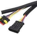 Top Shelf One Hundred Feet Split Wire Loom Conduit Tubing Built Tough Black Polyethylene Cable Sleeve for wire harness connections.