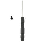 Heavy Hitter M2x5 Replacement Screws With Phillips Mini Driver For Walkie Talkie Belt Clips And Radio Bases, steel screw and screwdriver.