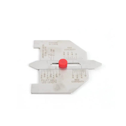 Stainless steel gauge from Welding Inspection Tool Kit With Seven Essential Gauges Pro Grade Fillet Weld Gauge Ruler Magnifier Caliper.
