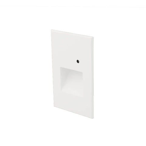 Indoor And Outdoor Step And Wall Light With Daylight Photocell Sensor 120V 2700K Warm White Built In LED White Finish