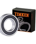 Premium 2 Pack 6005-2RS Deep Groove Ball Bearings With Double Rubber Seals 25X47X12MM pre lubricated assembly displayed with box.