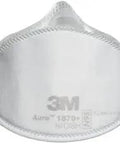 Front view of Health Care Particulate Respirator Mask 1870 Plus, Surgical Grade Flat Fold, Fluid Resistant, Disposable White Mask