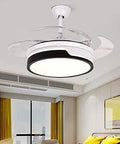 42 Inch Ceiling Fan With Bright Led Lighting And Handy Remote Control Bringing Slick Invisible Bladeless Style To Your Spot For Solid Airflow And A Major Room Upgrade, showcased in modern living room.