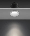 Top Notch Mini LED Downlights Recessed Lighting With Heavy Duty Aluminum Build And Zero Glare Vibes CRI 95 Plus For Crisp Even Spread Super Quick Snap Fit Setup Five Pack Daylight White in a ceiling fixture.
