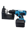 Black ABS positioning bracket for double head metal cutter holder with drill tool, secure mount for sheet metal DIY projects.