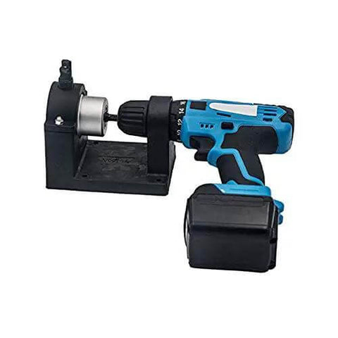 Black ABS positioning bracket for double head metal cutter holder with drill tool, secure mount for sheet metal DIY projects.