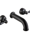 Brushed Nickel Tub Faucet With Wall Mounted Spout 3-Hole High Flow Tub Filler 2-Handle Valve And Trim Kit, modern bathroom view