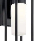 11-Inch LED Wall Light With Satin Etched Glass In Black Finish, modern aluminum sconce with 1 LED, side view