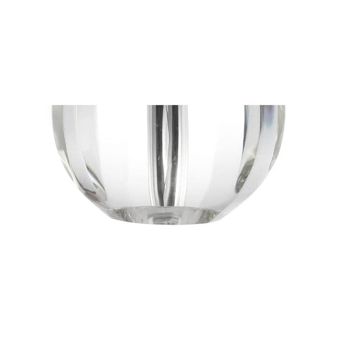 Close-up of the 16-inch Clear Crystal Ball LED Table Lamp's glass orb base, Glam Orb Nightstand Light