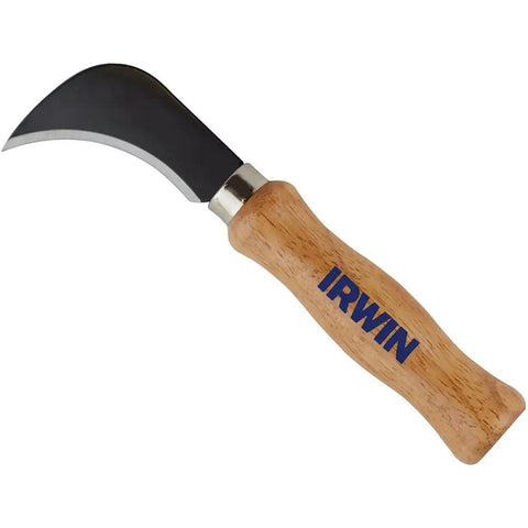 Straight Up Killer Linoleum Knife With Curved Pull Cut Blade Solid Hardwood Handle for vinyl flooring trims.