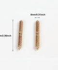 20 Piece Heavy Duty Double End Dowel Screws Iron Threaded Wood Connecting Bolts For Furniture Assembly And Woodworking Projects Tough As Nails Bulletproof Hold 8X60mm hardware set dimensions displayed