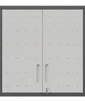 Wall Mounted Tool Cabinet With Locking Metal Storage And One Shelf For Garage Organization Built Tough In Black And Gray Finish For Your Home Workshop And Utility Rooms, front view, 30.35x29.5x11.8 alloy steel