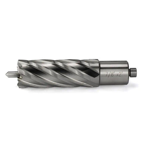 Hardcore Weldon Shank Annular Cutter For Magnetic Drills And Mill Presses High Speed Steel Hole Saw 7/8 inch diameter 2 inch depth.