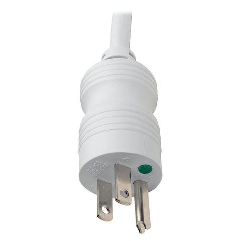 Close-up of plug on Medical-Grade Surge Protector Power Strip With 4 Hospital-Grade Outlets, 6 Ft Cord, Perfect For Patient-Care Areas