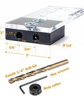 Pro Grade Quarter Inch Doweling Jig Kit With Laser Alignment Marker, Depth Scale, Cobalt Drill Bit, Split Ring Stop Collar