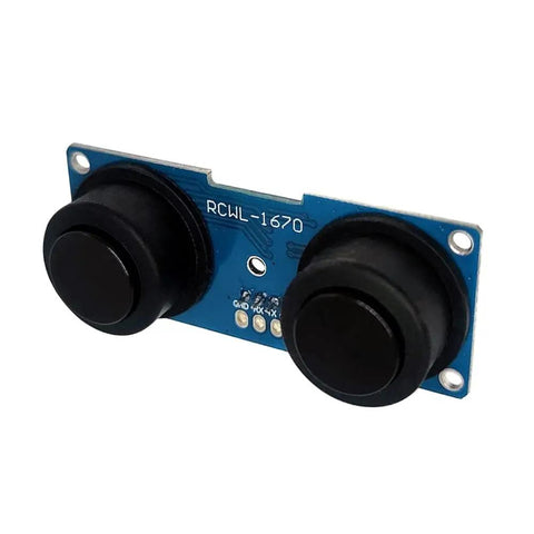 Front view of Waterproof Ultrasonic Ranging Module With Split Transceiver For Outdoor Robo Projects And Battery Apps Delivers 13 Feet Range Ultra Low Standby Power Built For Wet Harsh Environments And Reliable Obstacle Avoidance