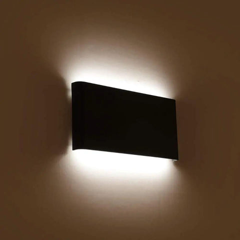 Black LED Wall Lamp For Hallway And Bedroom 10W Up And Down Sconce All Metal Aluminum Housing 12 Inch Stairwell Wall Light glowing