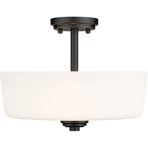 Three Light Matte Black Semi Flush Mount Ceiling Fixture With Tuscan Inspired Details UL Listed CUL CETL Round Frame Design Totally Sleek And Clean Black Ceiling Light For Living Room Bedroom Hallway Foyer.