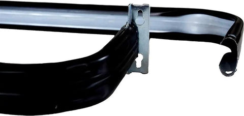 Heavy Duty Curtain Rod Set Pack Of 2 For 18 To 28 Inch Windows With Lock Seam Design And Two And A Half Inch Projection Hardware Included In Sleek Black Finish