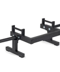 Heavy Duty Farmer's Walk Strongman Carry Rack With Elevated Neutral Handles, 600 Lb Capacity, 28mm Solid Steel Bars viewed from side angle.