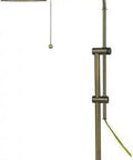 60W Corby Pharmacy Desk Lamp With Pull Chain Switch, Adjustable Height Metal Shade Desk Light In Antique Brass Finish, side view