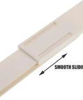 Close-up of Dead Easy Self Adhesive Drawer Slide Guiding Rails, showing smooth sliding feature and compact design, 10.39 inches long.