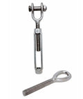 Drop Forged Jaw And Eye Turnbuckle One Point Five By Twelve Inch 17000 Pounds WLL T316 Stainless Steel Marine Hardware view from front