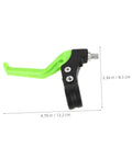 Three Finger Bike Brake Lever For Boys And Girls, Ergonomic MTB Disc Brake Levers, shown 4.79 inches long, green handle