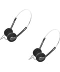Retro On Ear Wired Headphones Two Pack Featuring Lightweight Portable Comfort And Smooth Adjustable Headband Serving Up Punchy Stereo Clarity For Daily Drives Or Nostalgic Vibes in black and silver design.